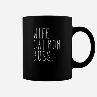 Wife Cat Mom Boss Funny Mothers Day Gift Coffee Mug - Seseable