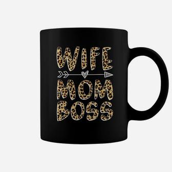 Wife Mom Boss Funny Gift Leopard Coffee Mug - Seseable