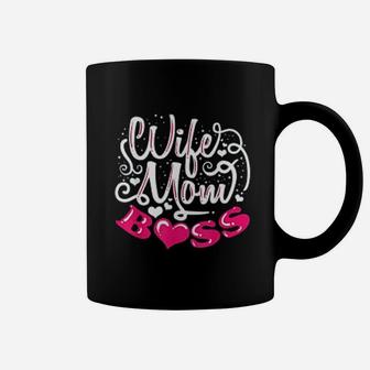 Wife Mom Boss Funny Mom Mothers Day Gift Coffee Mug - Seseable