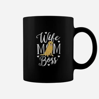 Wife Mom Boss Golden Coffee Mug - Seseable
