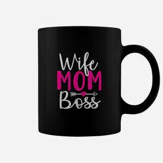 Wife Mom Boss Hustle New Mothers Day Women Christmas Gift Coffee Mug - Seseable