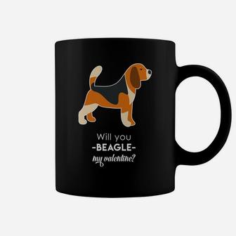 Will You Beagle My Valentine Funny For Dog Lovers Coffee Mug - Seseable