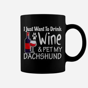 Wine And Hot Dogs Funny Dachshund Gifts For Dachshund Dad Coffee Mug - Seseable