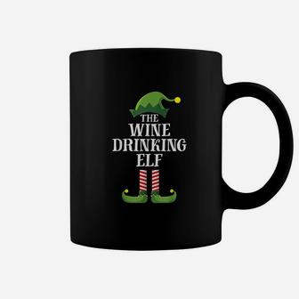 Wine Drinking Elf Matching Family Group Christmas Coffee Mug - Seseable