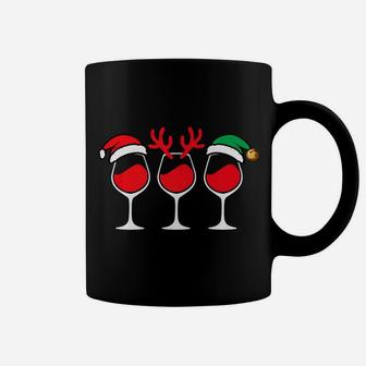 Wine Glass Christmas Elf Santa Hat Reindeer Antlers Coffee Mug - Seseable
