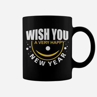 Wish You A Very Happy New Year Smile Face Best Wishes Coffee Mug - Seseable