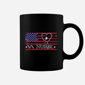 Womens American Flag Va Nurse 4th Of July Coffee Mug - Seseable
