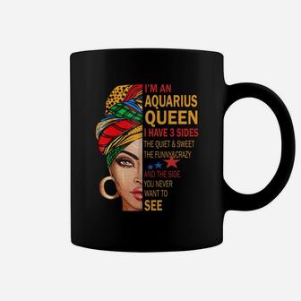 Womens Aquarius Queen I Have 3 Sides Aquarius Zodiac Coffee Mug - Seseable
