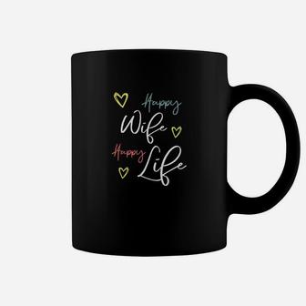 Womens Happy Wife Happy Life Coffee Mug - Seseable