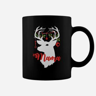 Womens Mama Reindeer Deer Matching Family Group Christmas Coffee Mug - Seseable