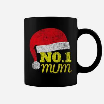 Womens Mum Santa Hat No 1 Christmas Gif For Mum Mom Mother Coffee Mug - Seseable