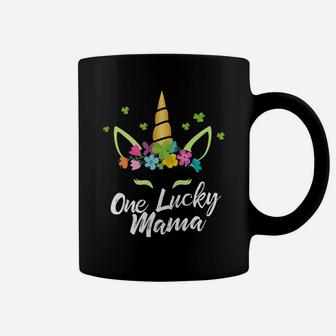Womens One Lucky Mama Unicorn St Patricks Coffee Mug - Seseable