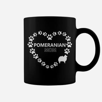 Womens Pomeranian Mom Heart Shaped Paw Dog Gift Coffee Mug | Seseable CA