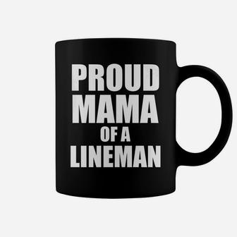 Womens Proud Mama Of A Lineman Funny Cute Football Mother Coffee Mug - Seseable