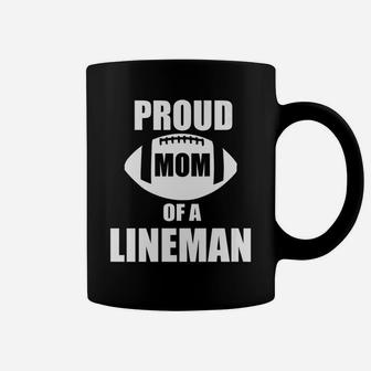 Womens Proud Mom Of A Lineman Cute Football Mama Gift Coffee Mug - Seseable