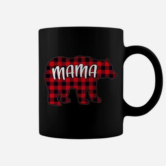 Womens Red Plaid Mama Bear Matching Buffalo Family Christmas Gift Coffee Mug - Seseable