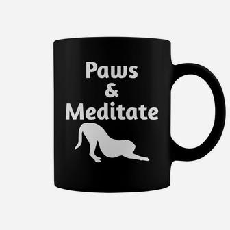 Womens Womens Yoga Paws And Meditate Dog Lover Pets Funny Coffee Mug - Seseable