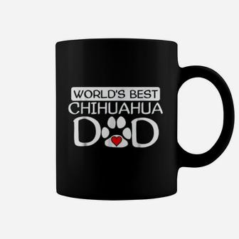 World Best Chihuahua Dad Dog Owner Paw Print Coffee Mug - Seseable