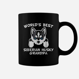 Worlds Best Siberian Husky Grandpa Dog Granddog Coffee Mug - Seseable