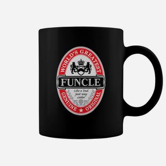 Worlds Greatest Funcle Fun Uncle Label Graphic Coffee Mug - Seseable