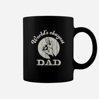 Worlds Okayest Dad Fathers Day Funny Coffee Mug - Seseable