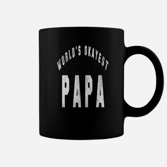 Worlds Okayest Papa, best christmas gifts for dad Coffee Mug - Seseable