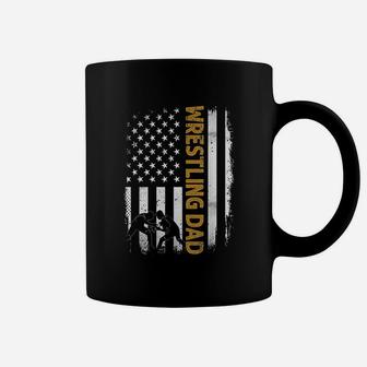 Wrestling Dad American Flag 4th Of July Fathers Day Coffee Mug - Seseable