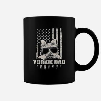 Yorkie Dad Cool Vintage Retro Proud American Coffee Mug - Seseable