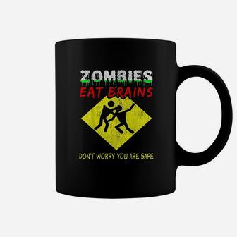 Zombies Eat Brains Funny Halloween Gift Him Or Her Coffee Mug - Seseable
