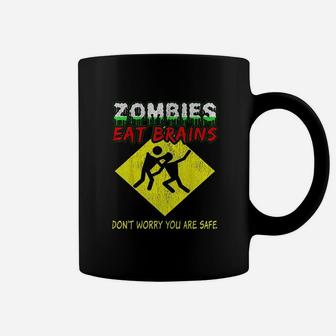 Zombies Eat Brains Funny Halloween Gift Him Or Her Coffee Mug - Seseable