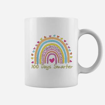 100th Day Of School Teacher 100 Days Smarter Rainbow Coffee Mug - Seseable