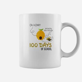 100th Day Of School Teacher Bee Hive Funny Sayings Coffee Mug - Seseable
