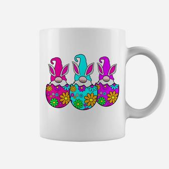 3 Easter Egg Gnomes Colorful Spring Bunny Ears Rabbit Cute Coffee Mug - Seseable