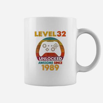 32nd Boy Gamer Level 32 Unlocked Awesome Since 1989 Coffee Mug - Seseable