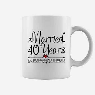 40th Wedding Anniversary Gifts Her Just Married 40 Years Ago Coffee Mug - Seseable
