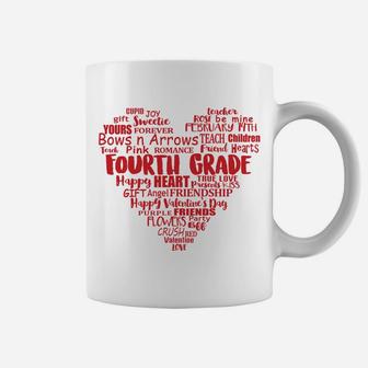 4th Grade Teacher Valentine Heart Gift Fourth Grade Coffee Mug - Seseable
