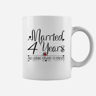 4th Wedding Anniversary Gifts For Her Just Married 4 Years Coffee Mug - Seseable