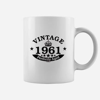 60th Birthday Gift Vintage 1961 Perfect Aged Crown Coffee Mug - Seseable