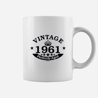 60th Birthday Gift Vintage 1961 Perfect Aged Crown Ladies Coffee Mug - Seseable