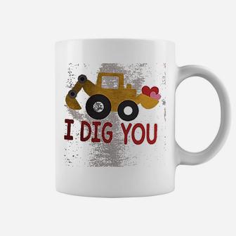 7 Ate 9 Apparel Kids I Dig You Construction Truck Day Red Raglan Coffee Mug - Seseable