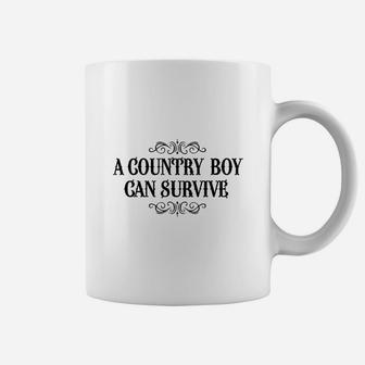 A Country Boy Can Survive Quote Gray Coffee Mug - Seseable