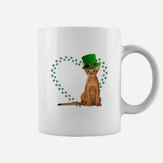 Abyssinian Heart Paw Leprechaun Hat Irish St Patricks Day Gift For Cat Lovers Coffee Mug - Seseable