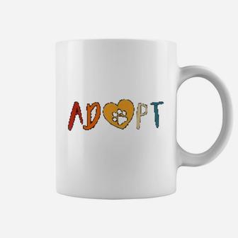 Adopt Paws Print Cute Dog Cat Pet Shelter Rescue Coffee Mug - Seseable