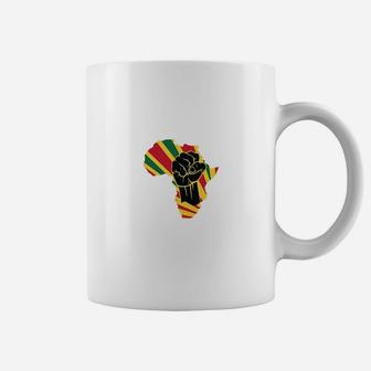 Africa Black Power Africa Map Fist African Basic Coffee Mug - Seseable
