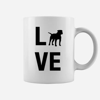 American Bulldog Love My Dog Is My Valentine Coffee Mug - Seseable