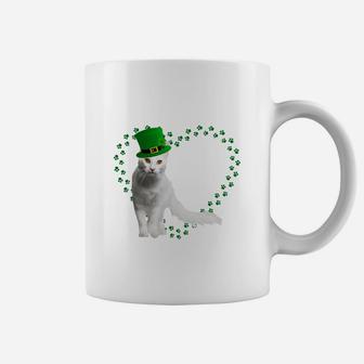 Angora Heart Paw Leprechaun Hat Irish St Patricks Day Gift For Cat Lovers Coffee Mug - Seseable