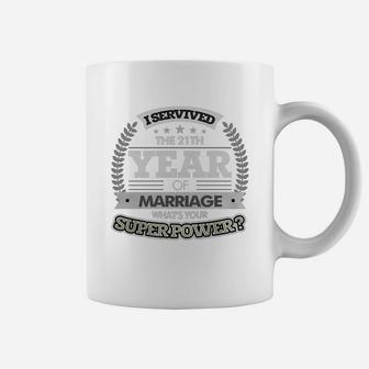 Anniversary Gift 21th - 21 Years Wedding Marriage T Shirt Coffee Mug - Seseable