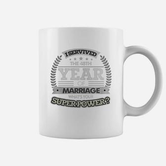 Anniversary Gift 48th - 48 Years Wedding Marriage T Shirt Coffee Mug - Seseable