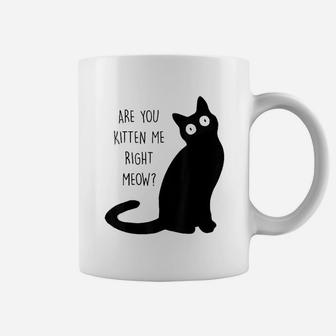 Are You Kitten Me Right Meow Cat Lover Coffee Mug - Seseable