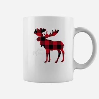 Aunt Moose Red Plaid Buffalo Matching Family Pajama Coffee Mug - Seseable